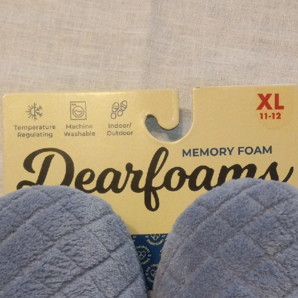 Dearfoams Plush Gray Quilted Slippers - Picture 3 of 6